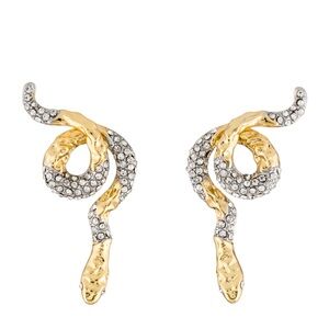 Alexis Bittar Crystal Coiled Snake Drop Earrings